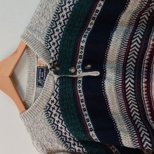 Vintage Peconic Bay Traders Henley Cotton Sweater (Large)